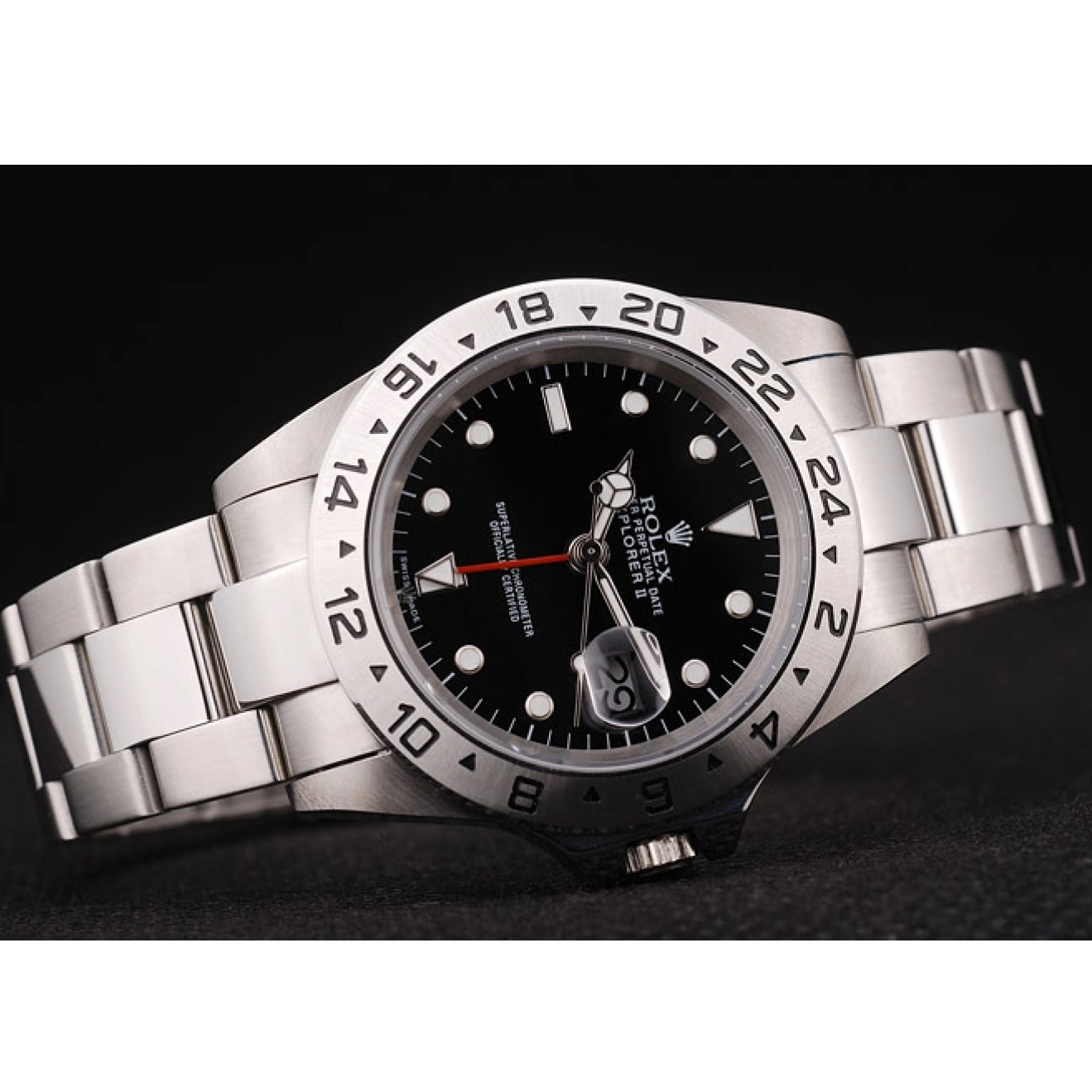 Rolex copies cheap Steel Bezel Rolex Dial Black Stainless Explorer 0515